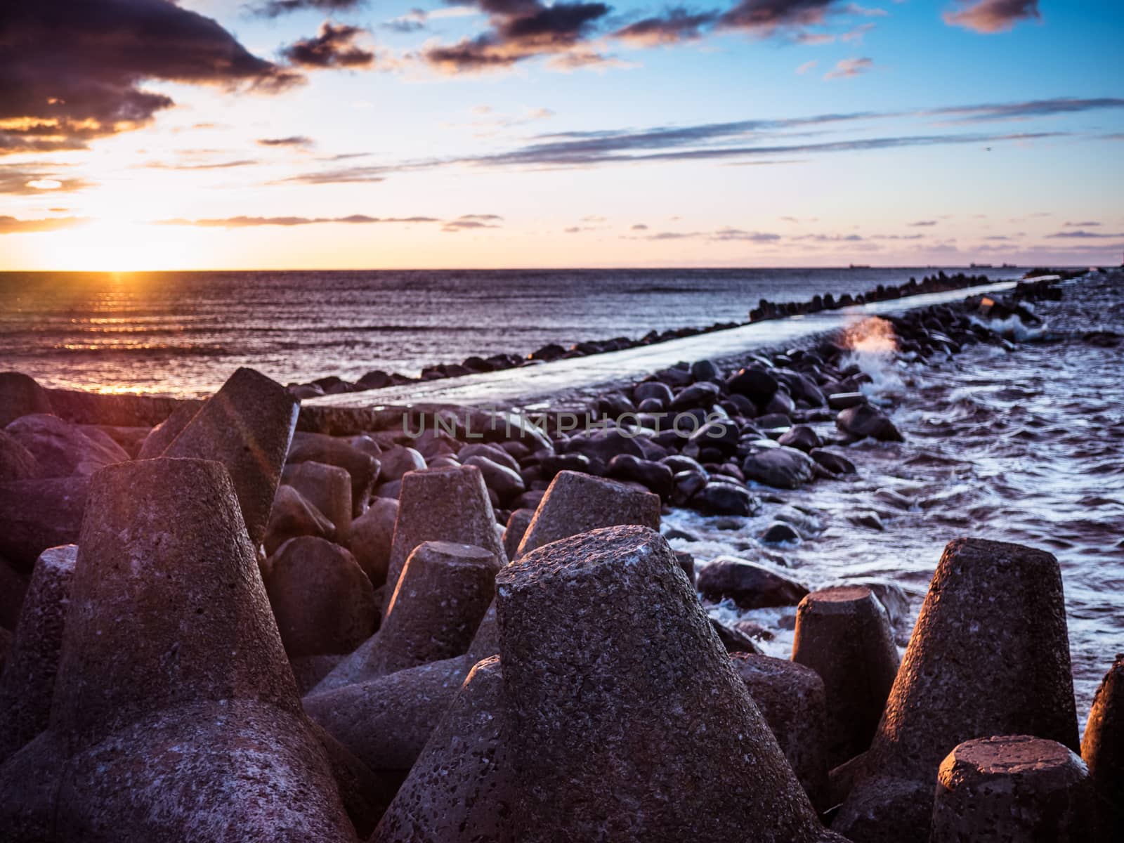 Sunset on the coast of Riga Gulf by dolfinvik