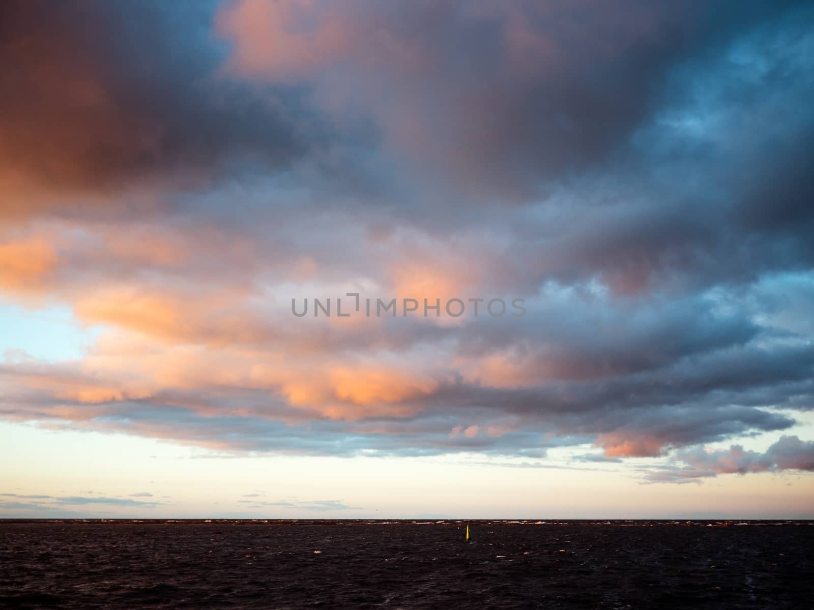 Beautiful Cloudy sunset at the Baltic sea