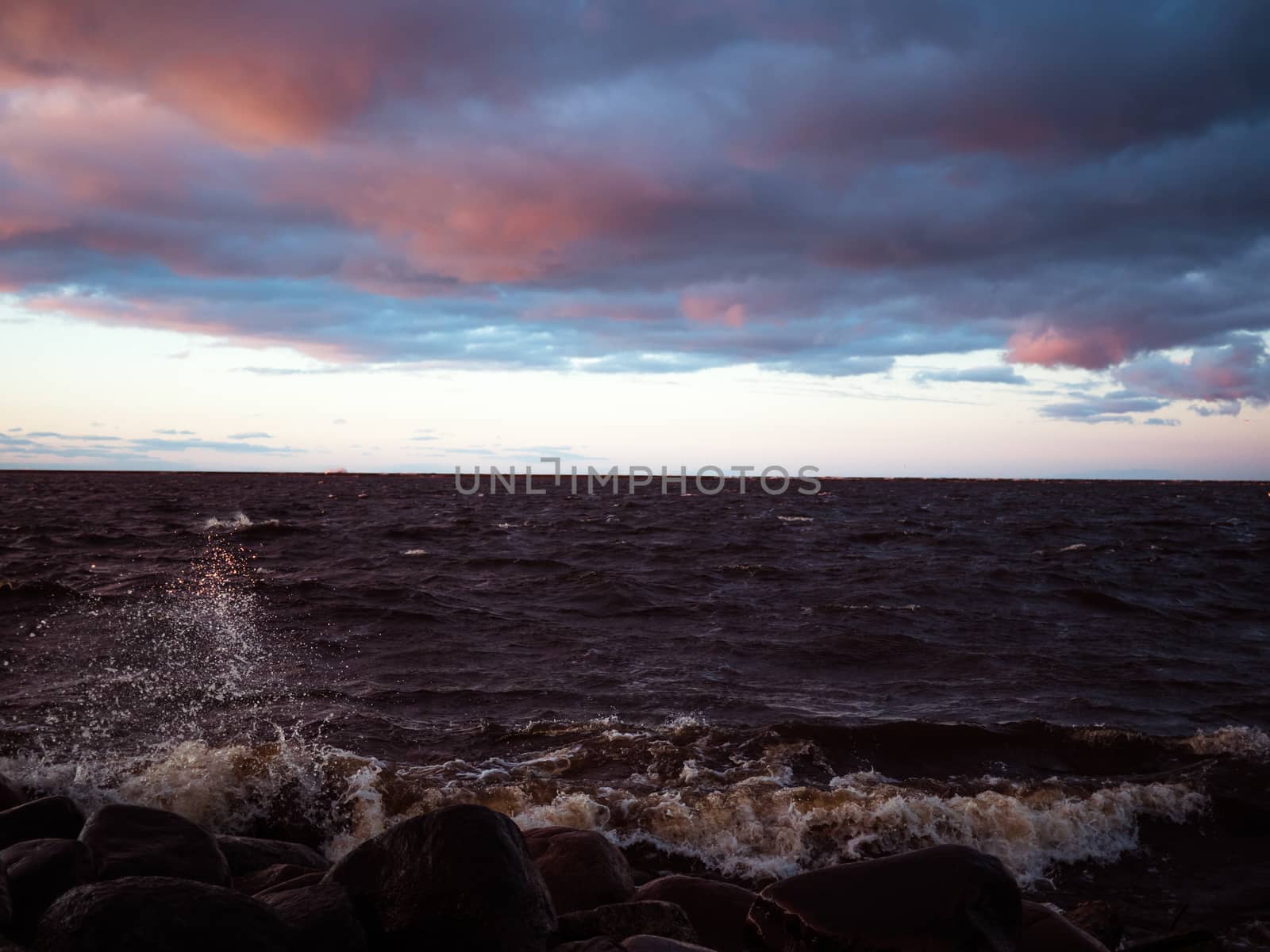Sunset on the coast of Riga Gulf by dolfinvik