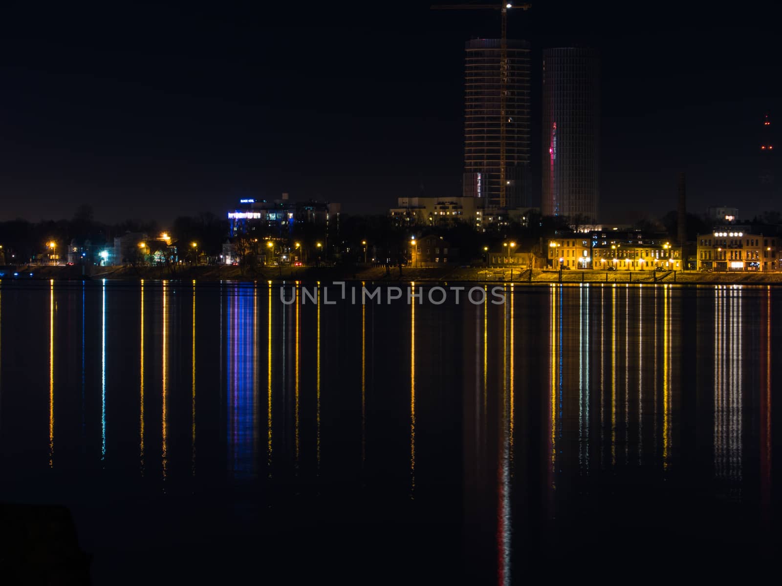 The view from Daugava river in evening