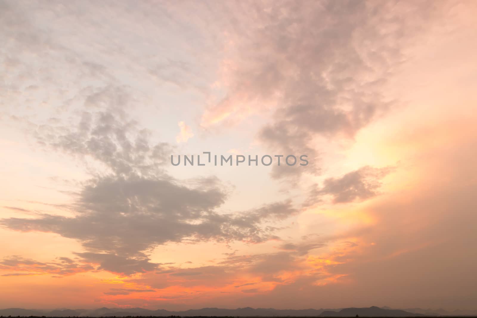 Sunset at National Park Khao Sam Roi Yot, Prachuab Khiri Khan province. Thailand