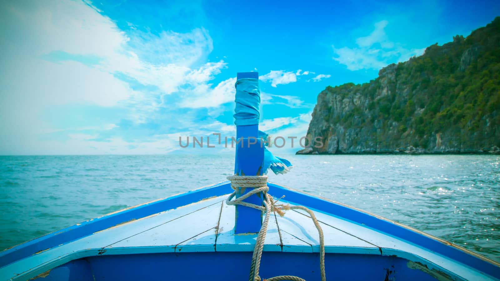 Vintage tone Sea and clouds, beautiful view from the boat of the sea. Thailand