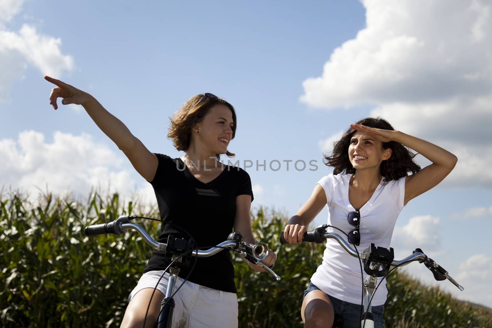Woman bike, summer free time spending