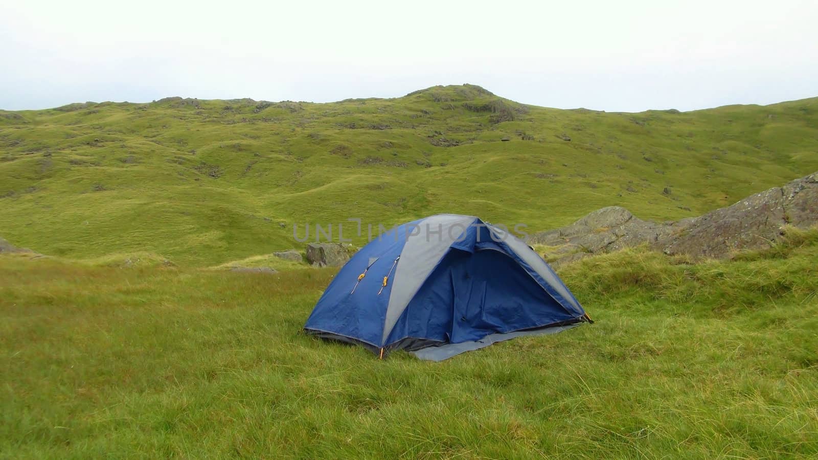 Camping tent in a field