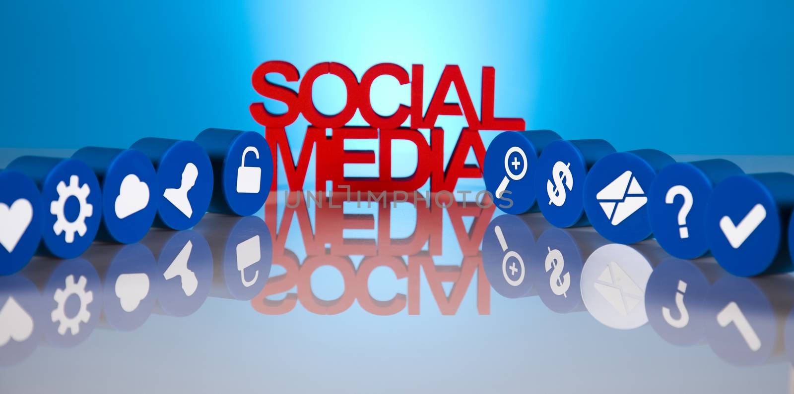 Social media network icons, modern vivid theme