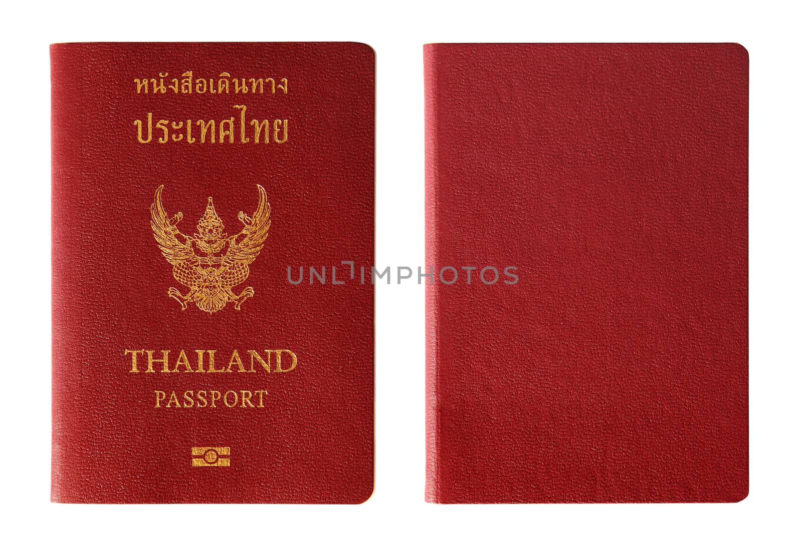 Thailand passport isolated on white