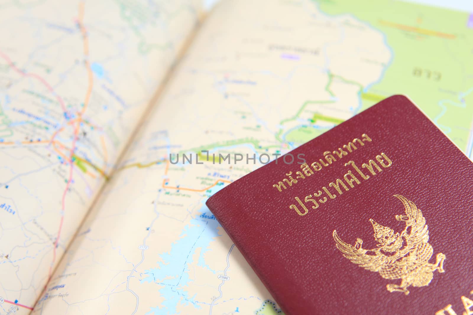 Thailand Passport with map