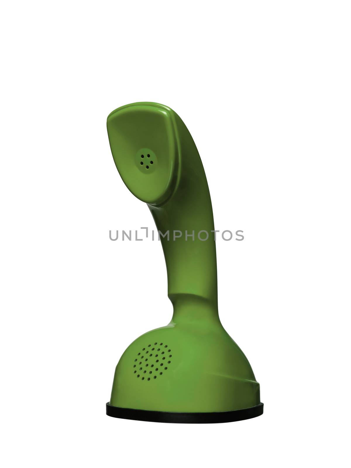 Green Vintage Cobra Telephone isolated on white background by gemenacom