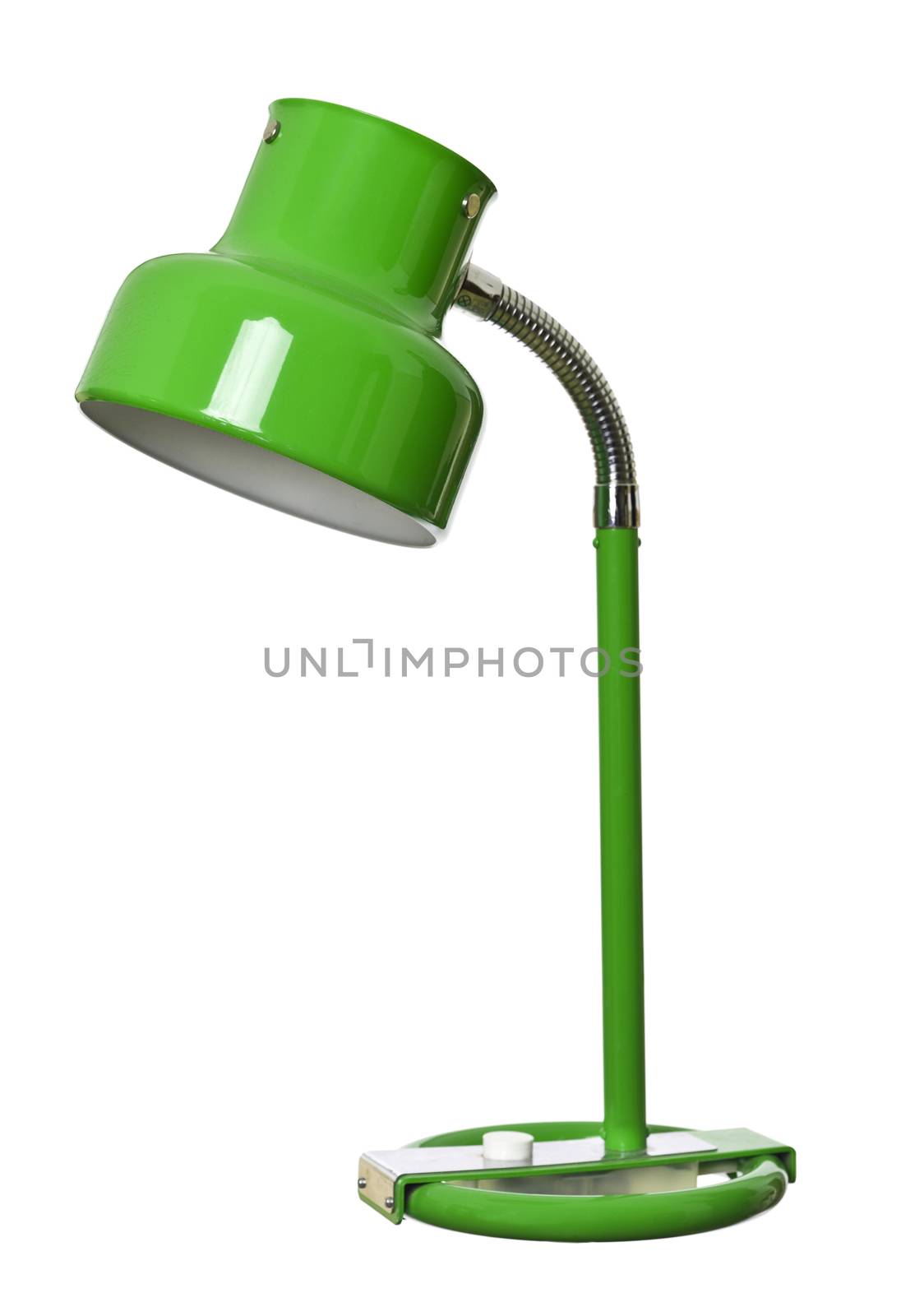 Old green lamp isolated on a white background