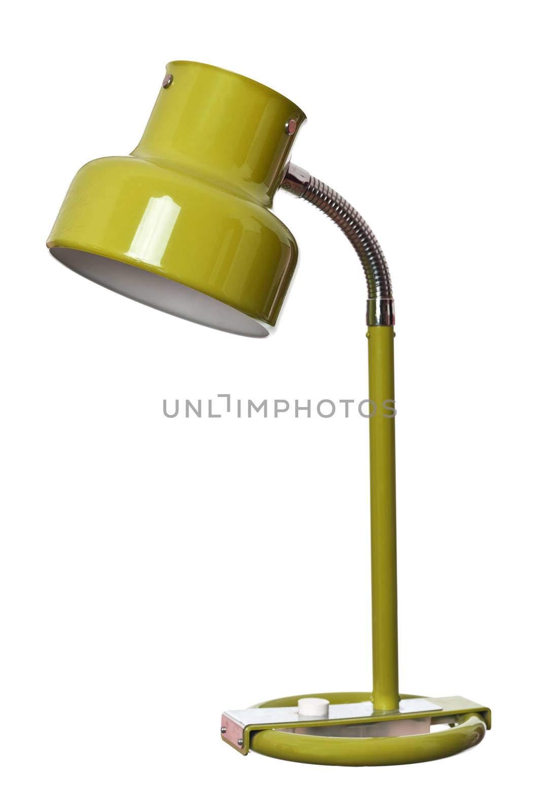 Vintage Yellow lamp isolated on a white background