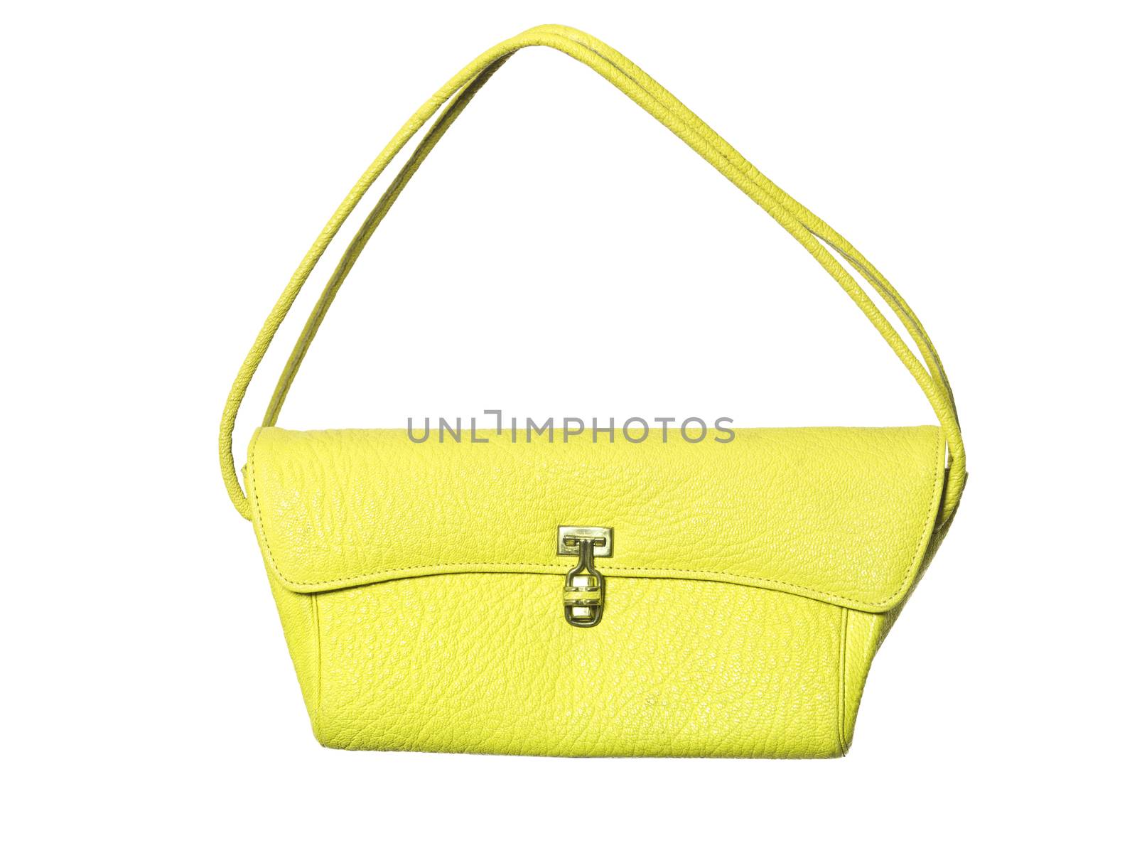 Yellow purse isolated on white background
