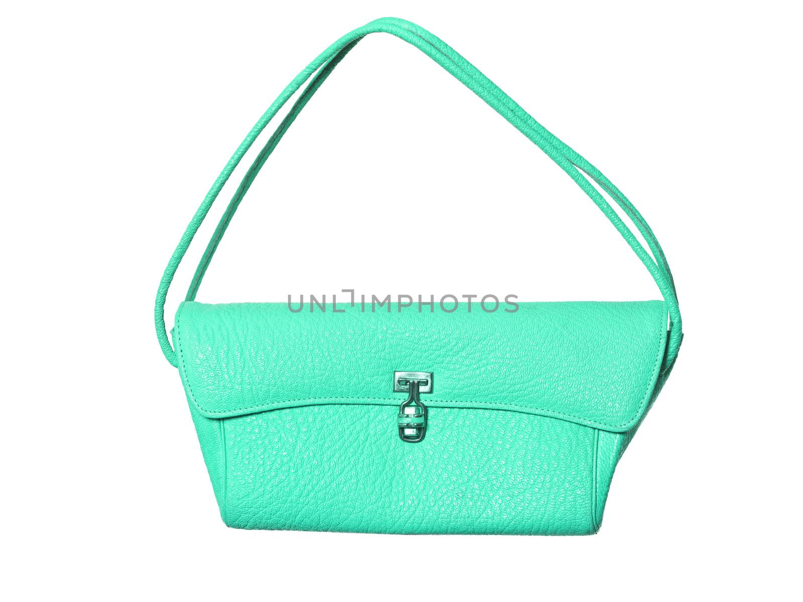 Turquoise purse isolated on white background