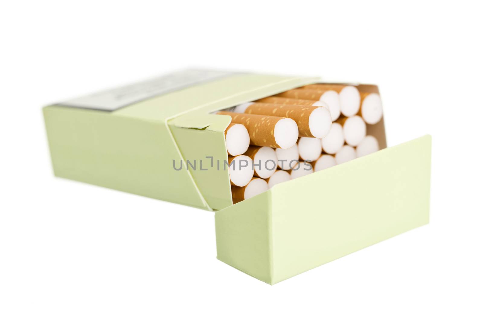 Pack of cigarettes isolated on white background