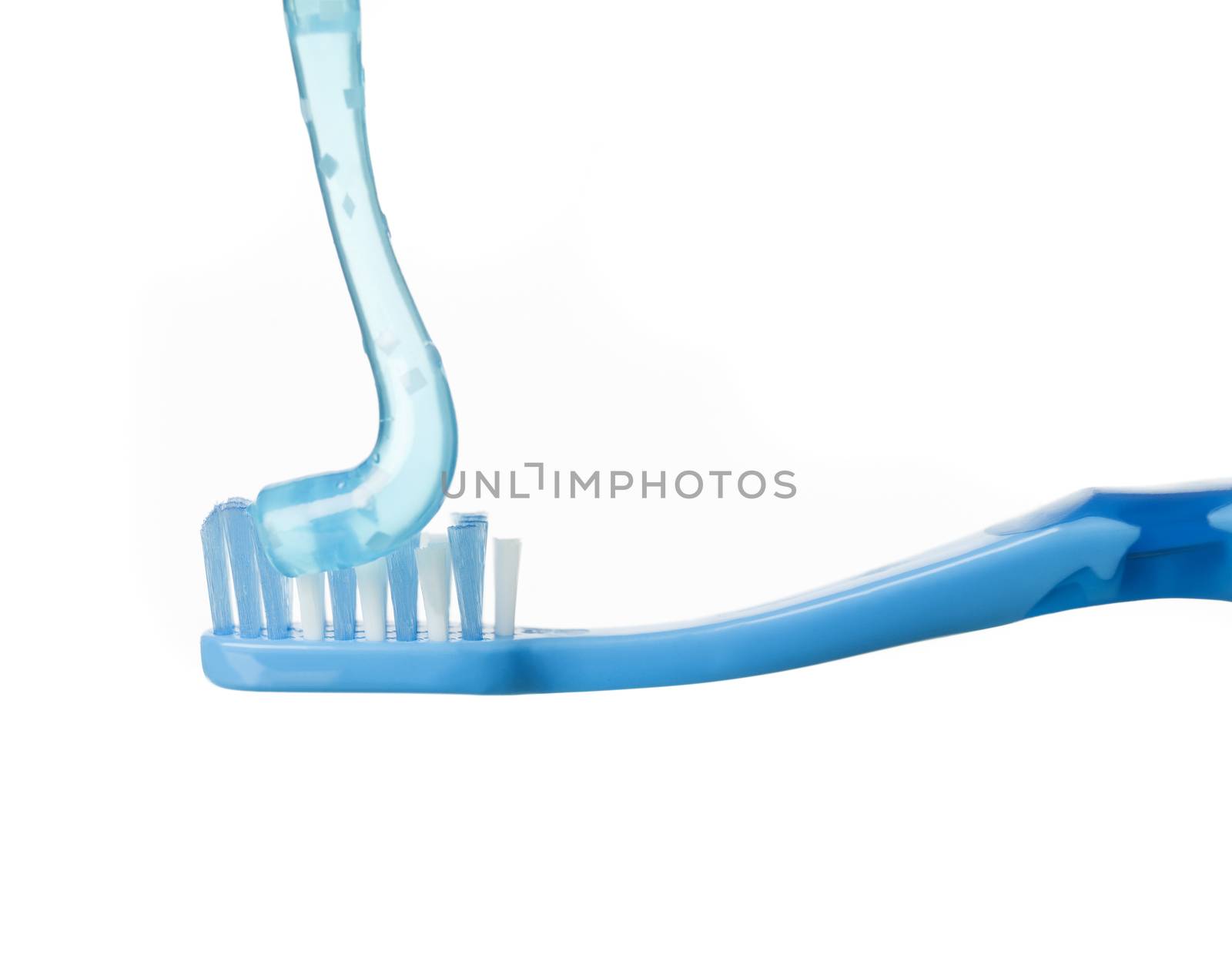 Blue toothbrush isolated on white background
