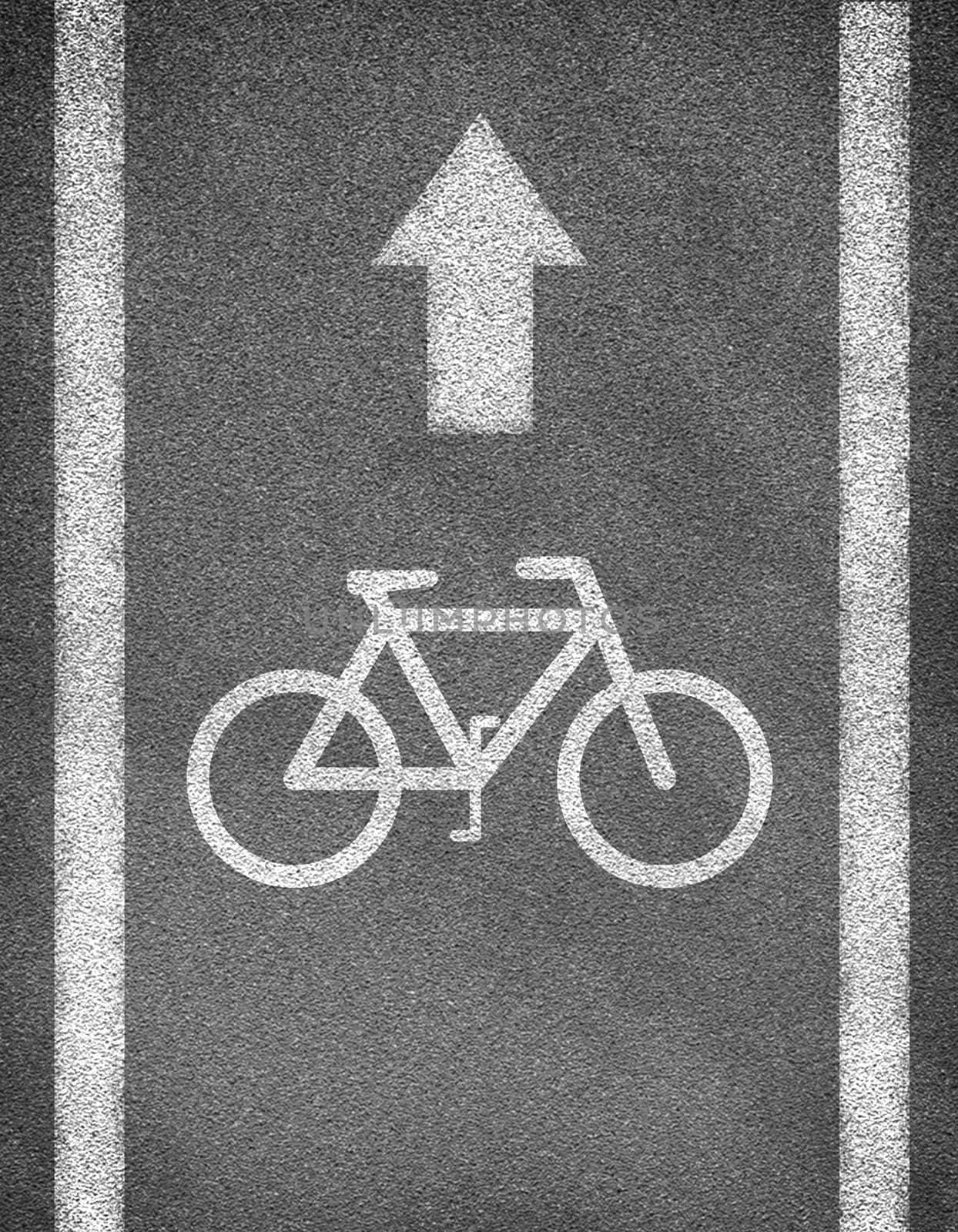 Asphalt road texture with two line and bicycle sign by cherezoff