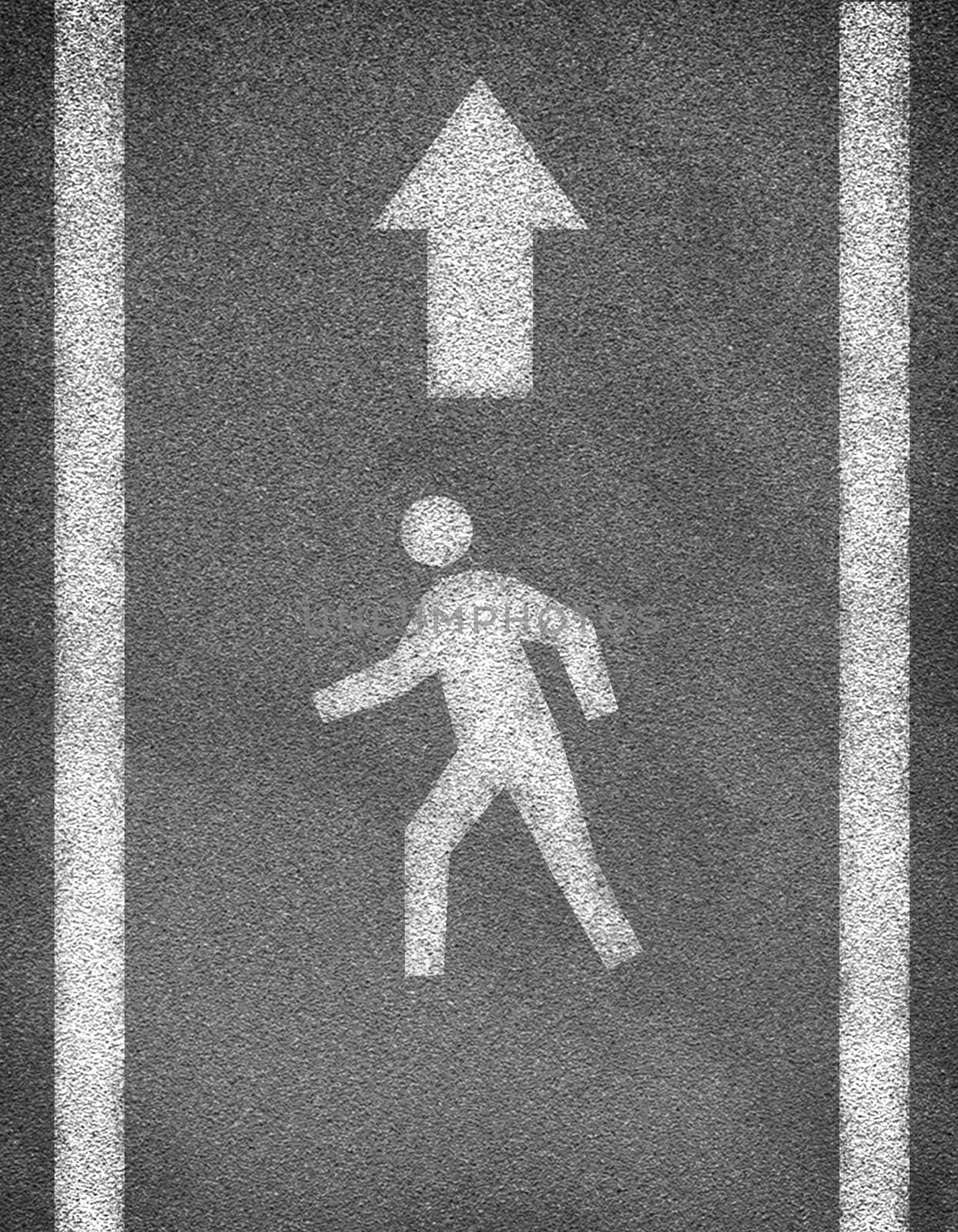 Asphalt road texture with two line and pedestrian sign by cherezoff