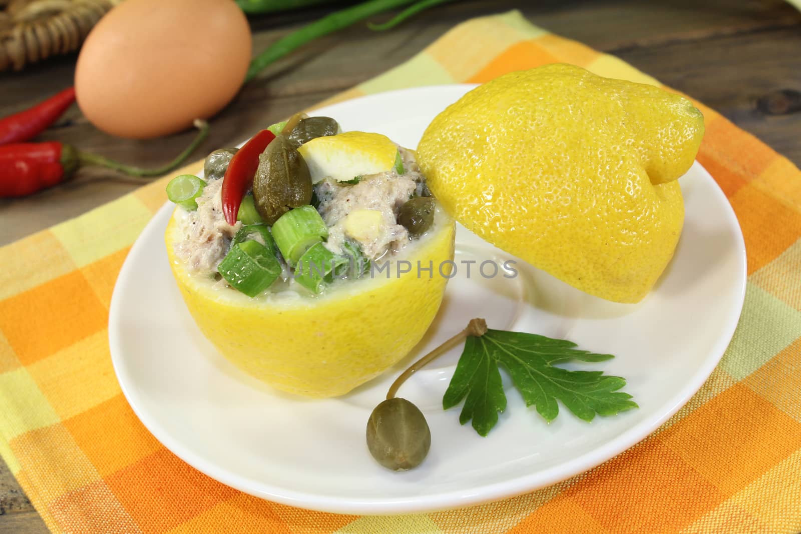 stuffed Lemons with tuna cream and capers