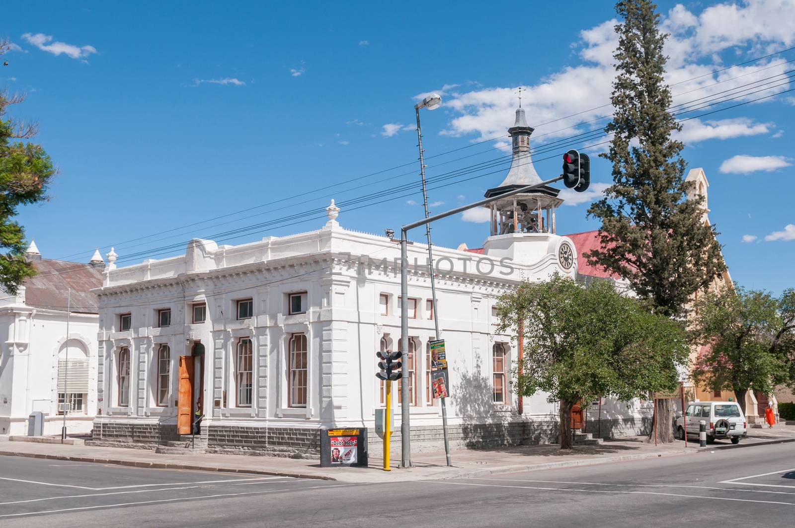 BEAUFORT WEST, SOUTH AFRICA - DECEMBER 1, 2014: Historical Dutch Reformed Mission church and parsonage where Drs. Christiaan and Marius Barnard were born. Circa 1872. Both buildings currently a museum