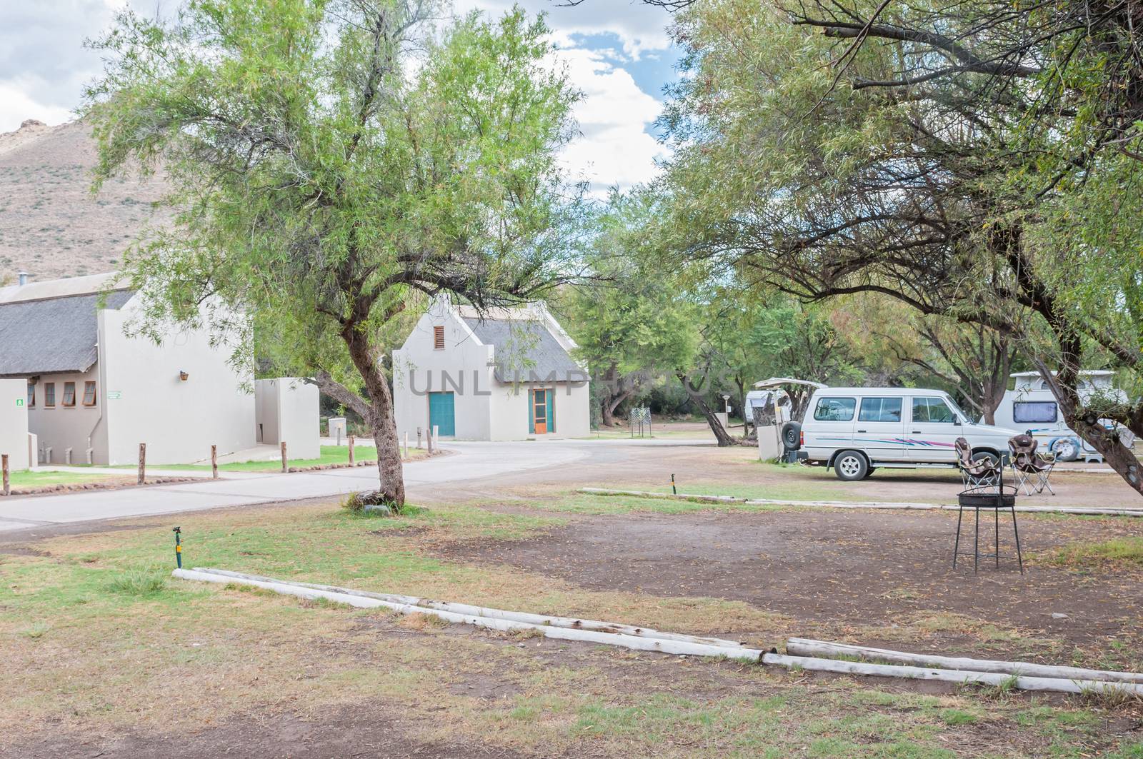 BEAUFORT WEST, SOUTH AFRICA - DECEMBER 1, 2014: The ablution and camping facilities in the Karoo National Park. The park is a popular stop over for travelers between Johannesburg and Cape Town