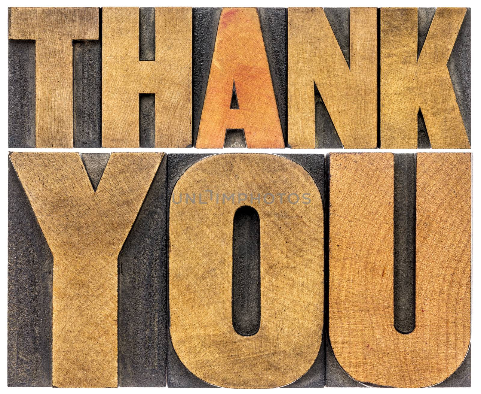 thank you wood type abstract by PixelsAway