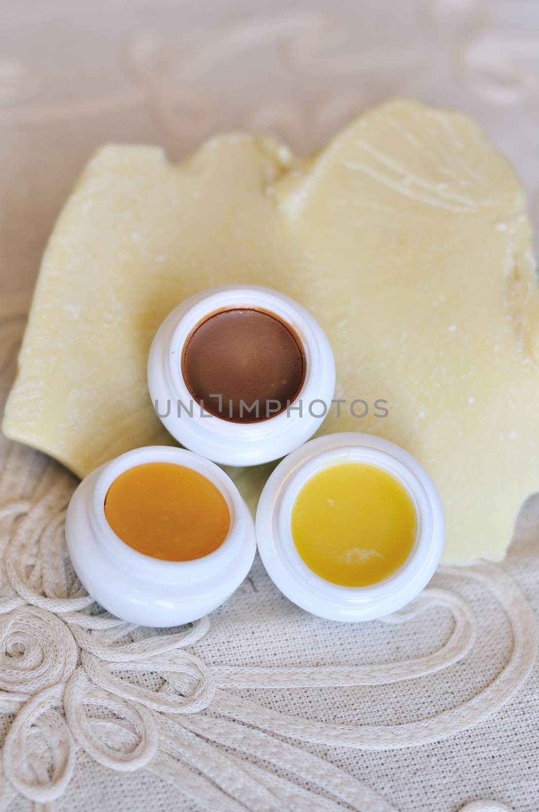 three balsams for lips with cocoa butter