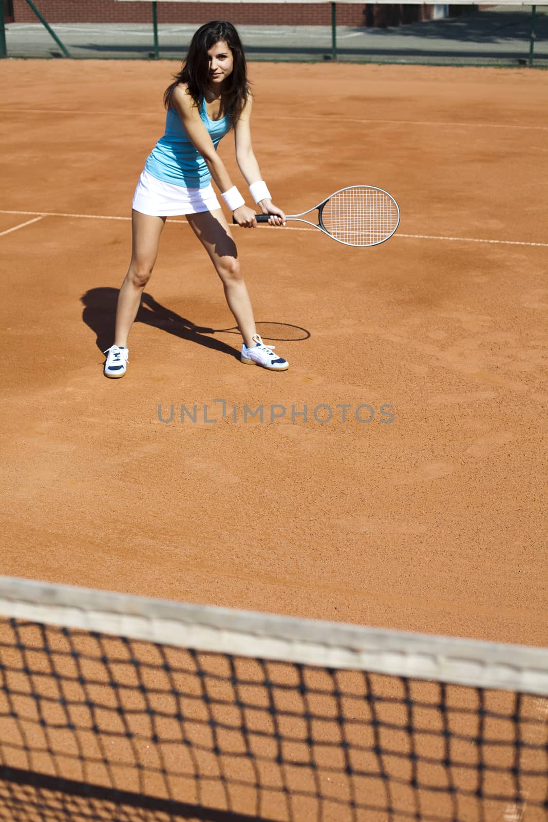 Girl Playing Tennis, summertime saturated theme by JanPietruszka