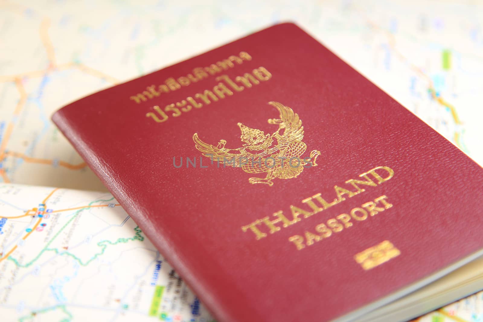 Thailand passport with map by foto76