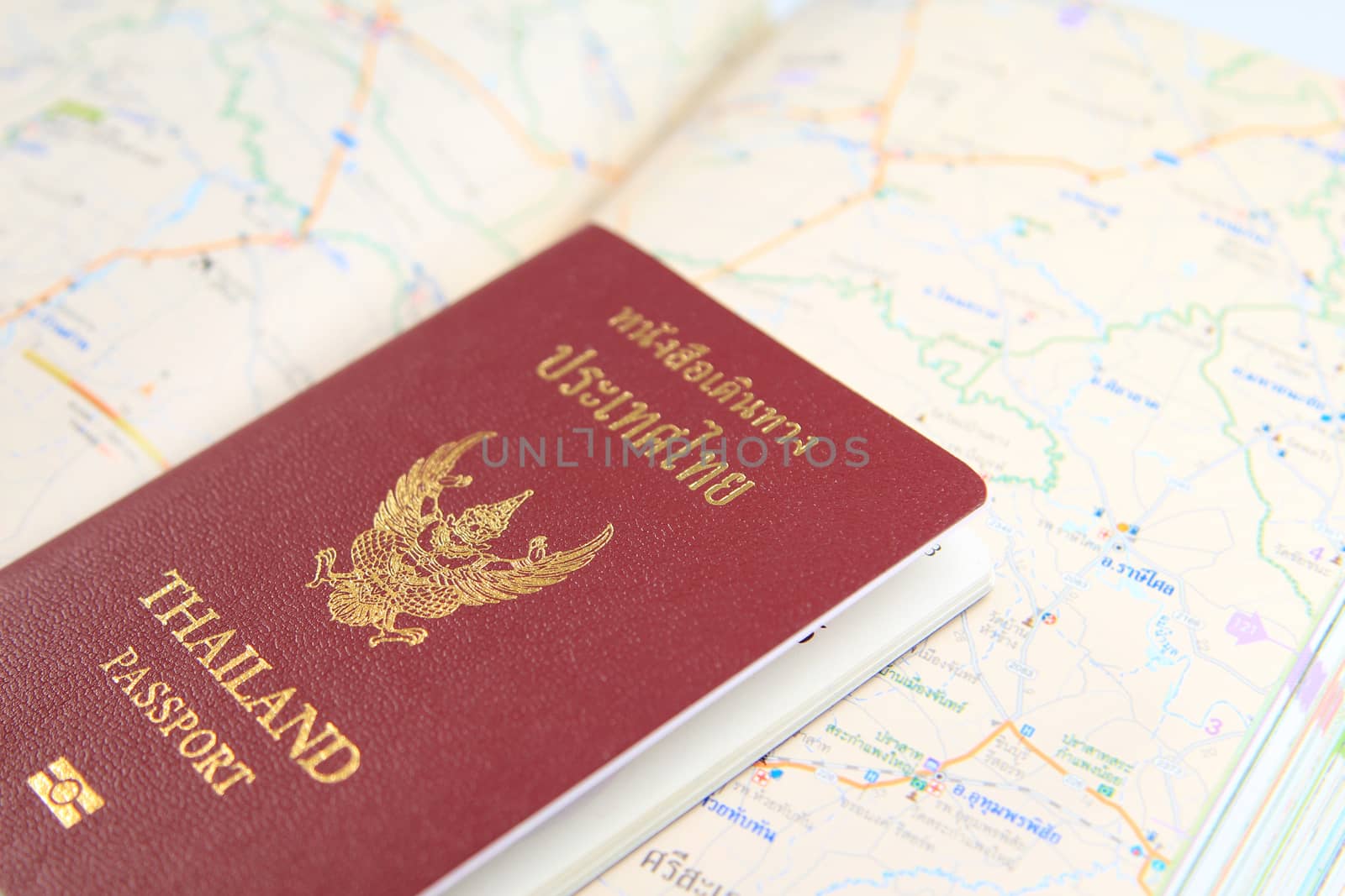 Thailand passport with map by foto76