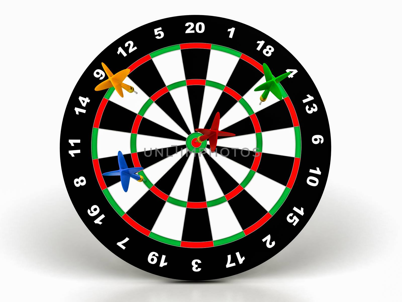 3d darts on target by Lupen