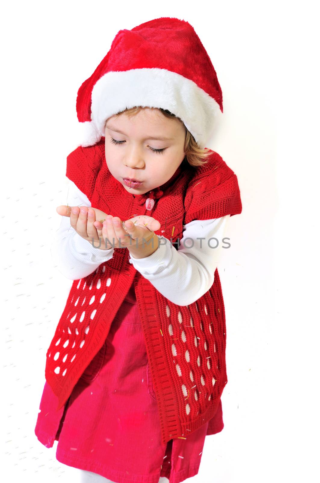funny santa helper making a little miracle 