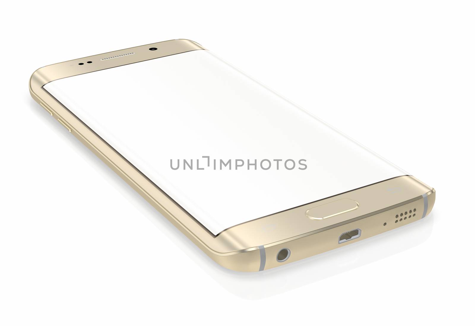Gold Platinum Smartphone edge with blank screen by manaemedia