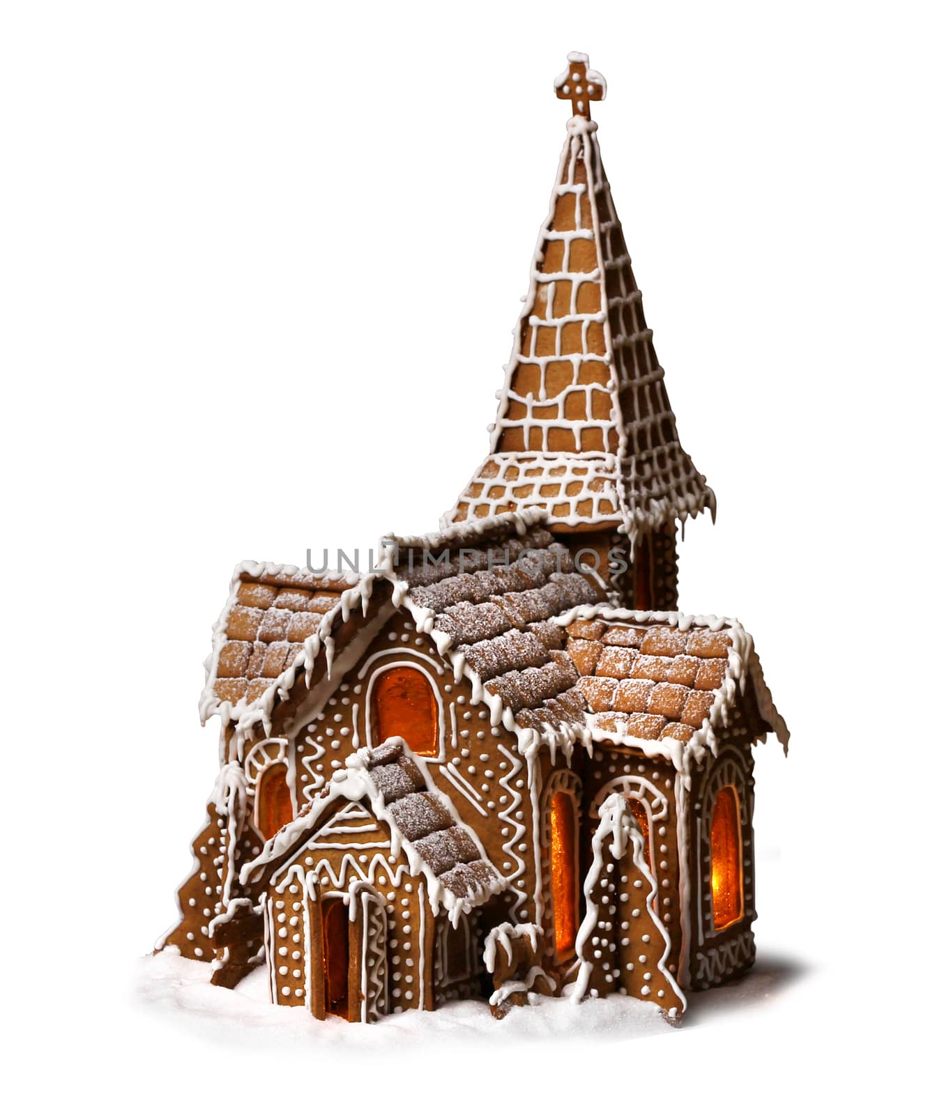Gingerbread cookies Christmas church isolated by anterovium