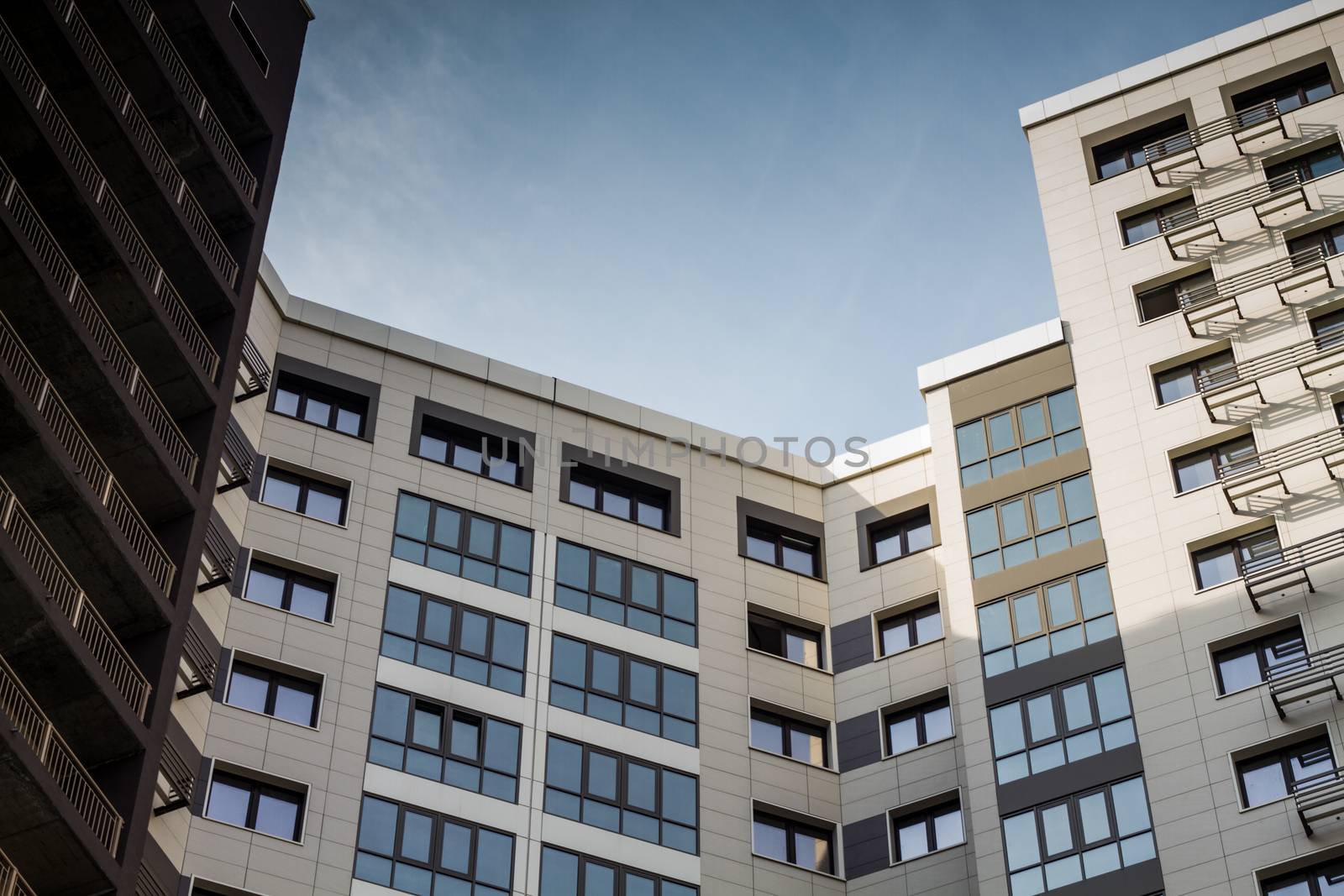 modern European multi-storey residential house. architecture details