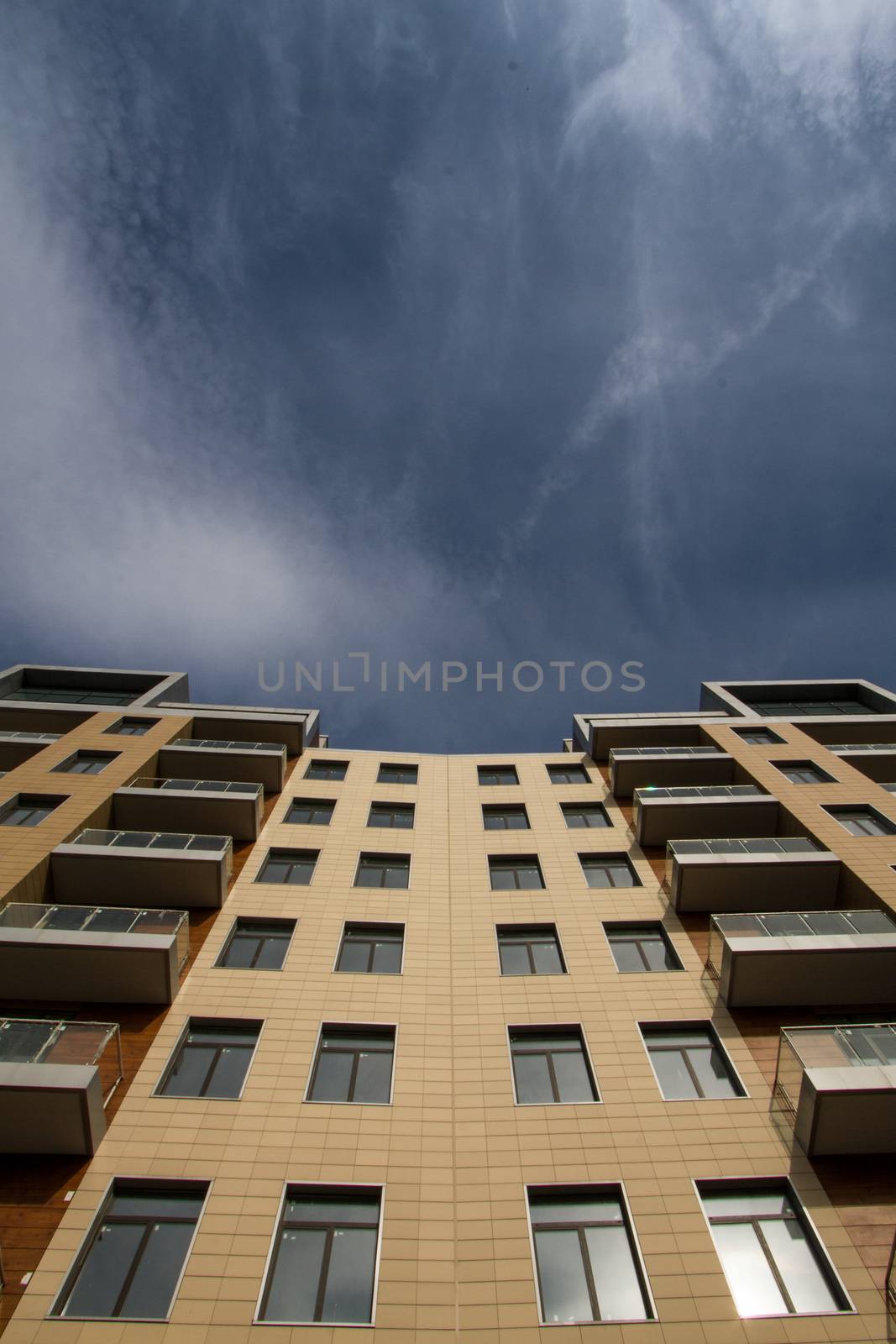 modern European multi-storey residential house. architecture details