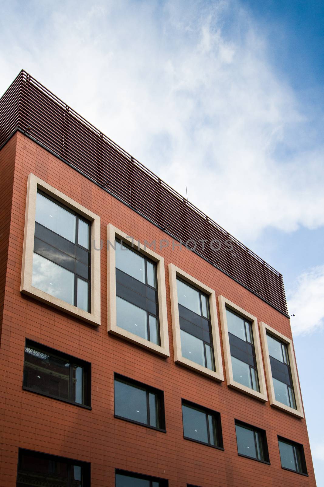 modern offices of glass and steel. architecture details