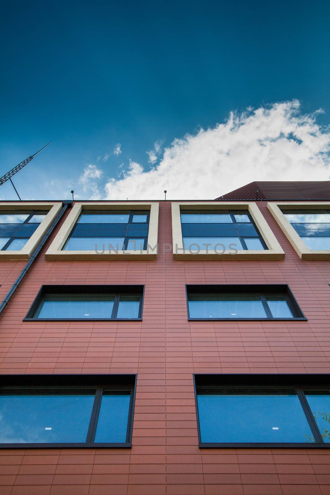 modern offices of glass and steel. architecture details