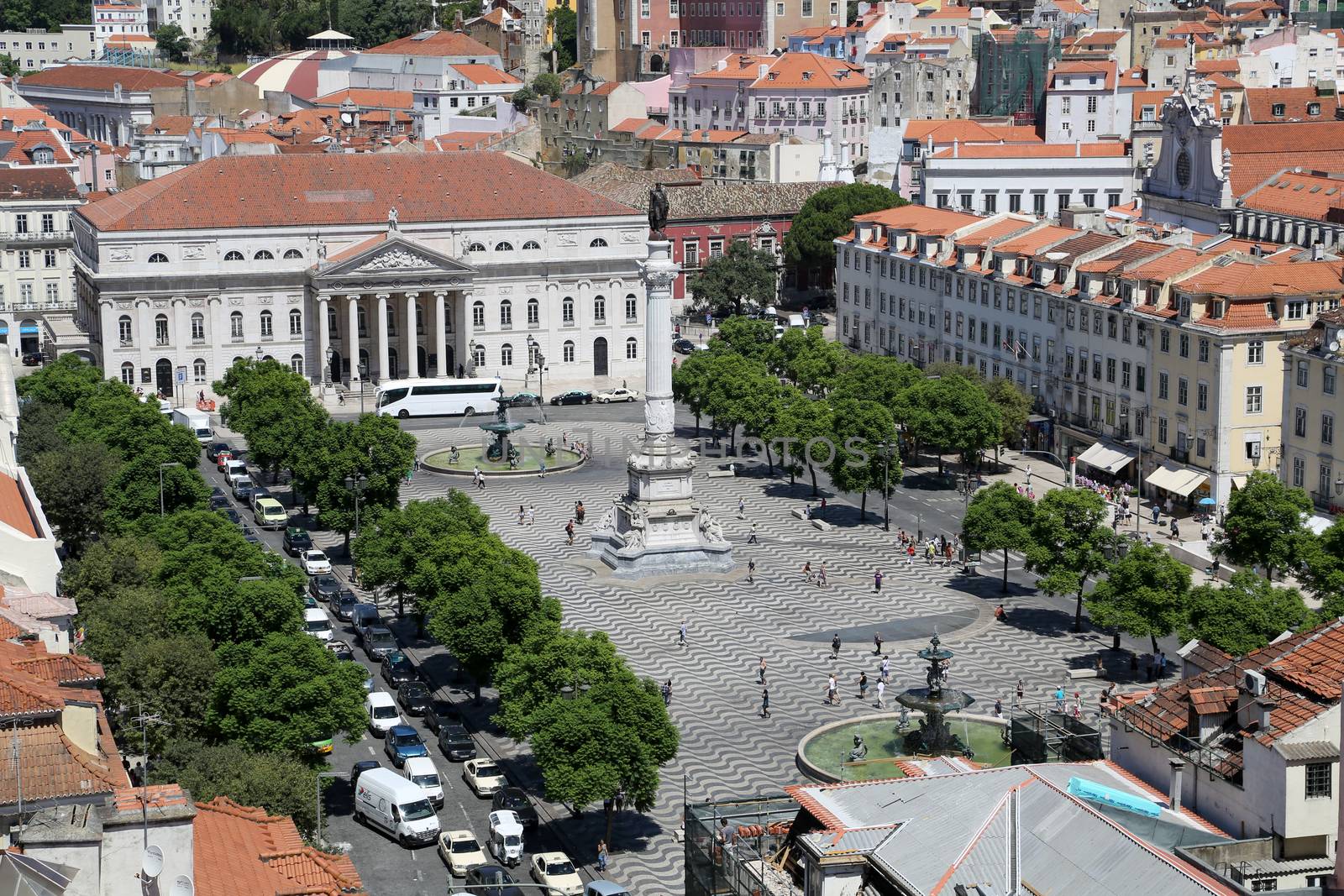 Rossio Square is the popular name of the Pedro IV Square in the city of Lisbon, in Portugal