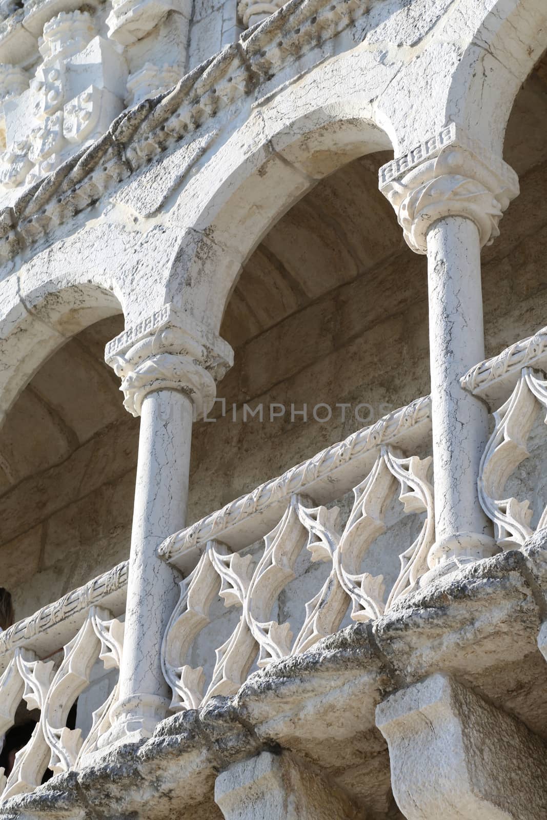 Details of the fortified tower of Belem in Lisbon, Portugal