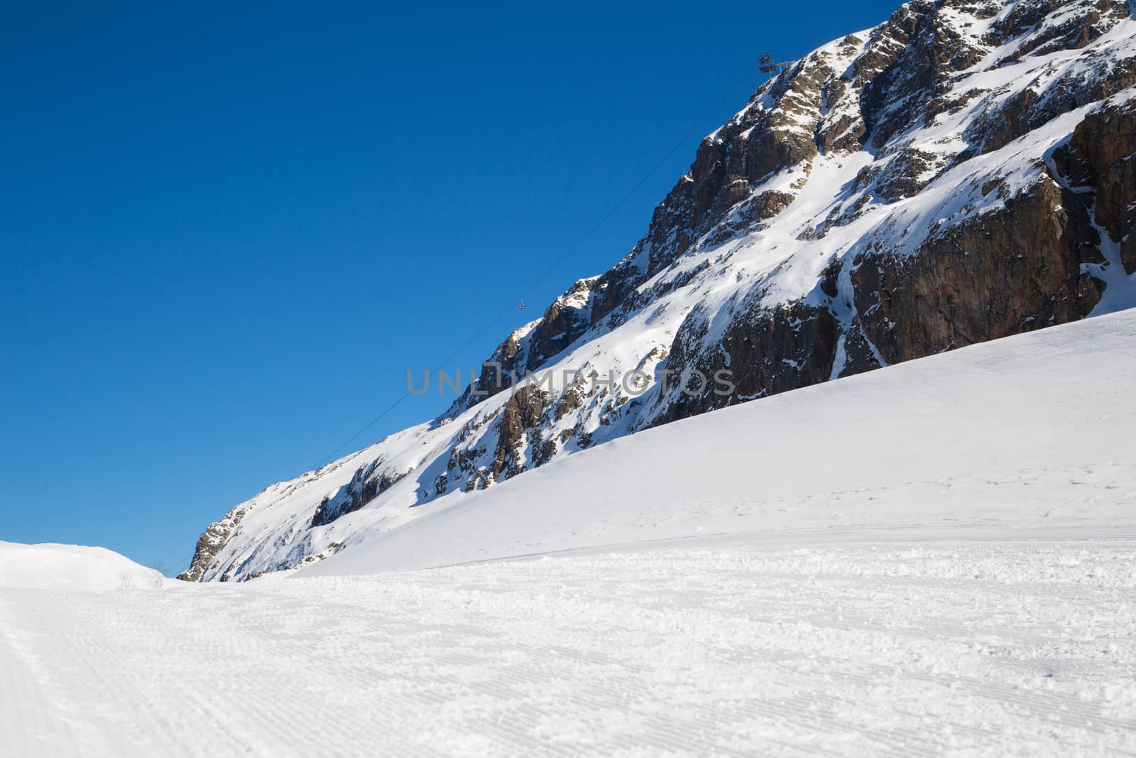 Mountain around the Oz en Oisans Station in the French Alps