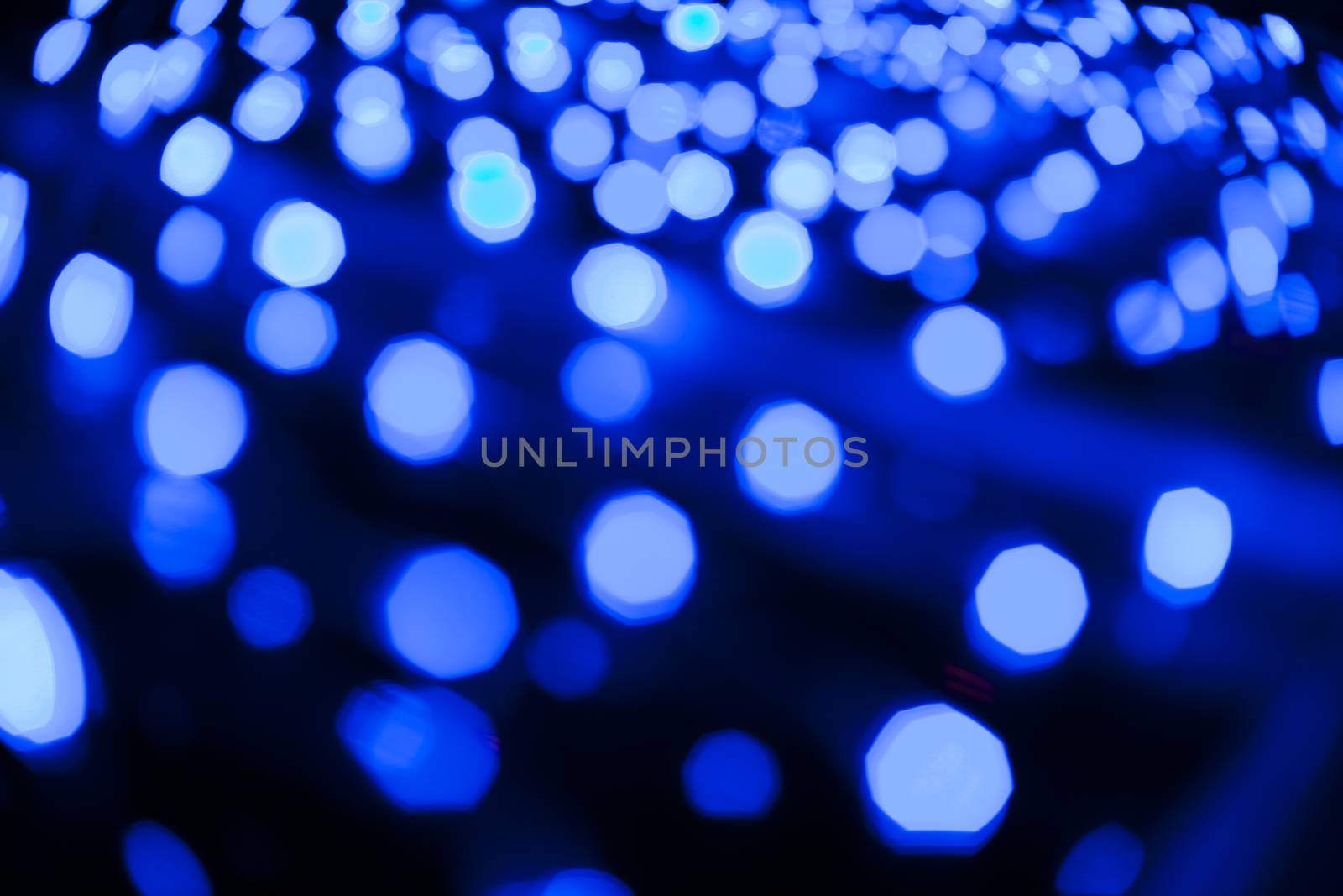 Blue blurred lights for abstract color background.