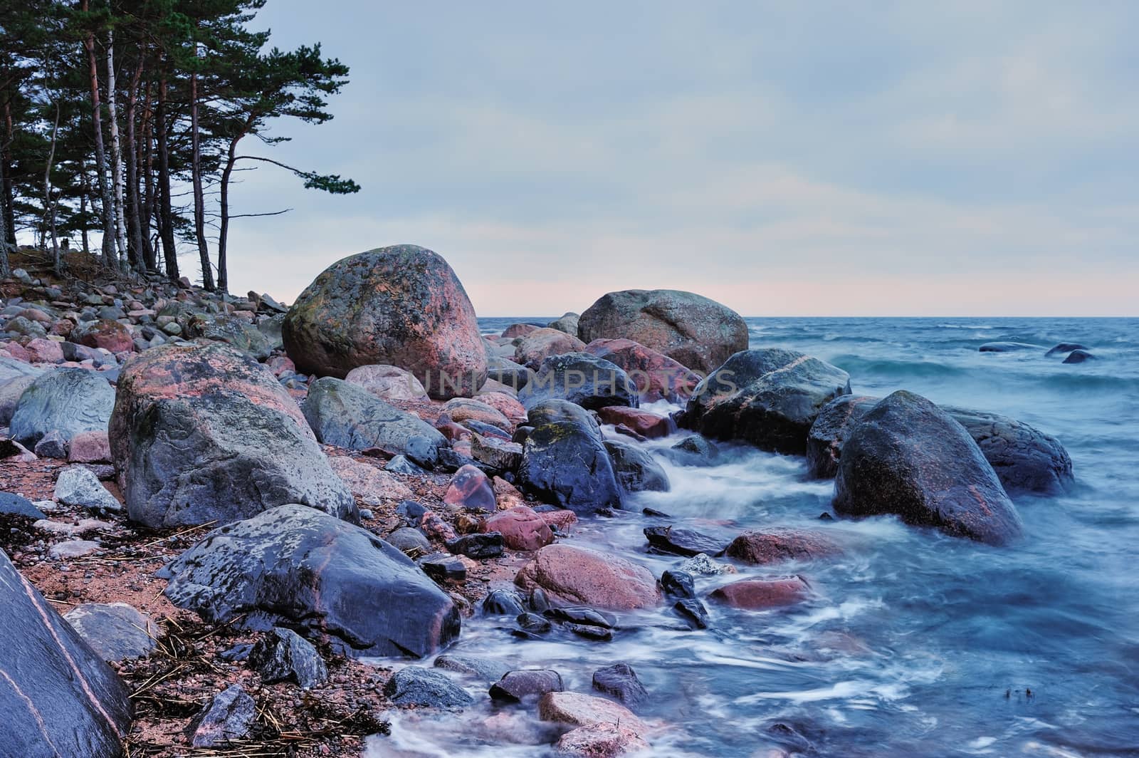 Sea coast with boulders by styf22