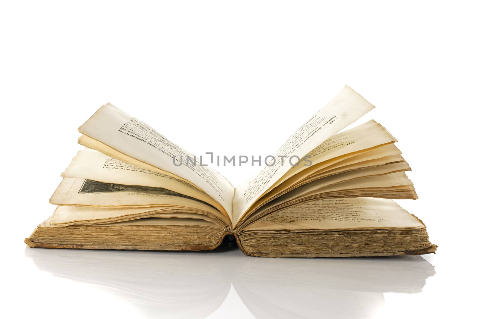 very old book  isolated on white