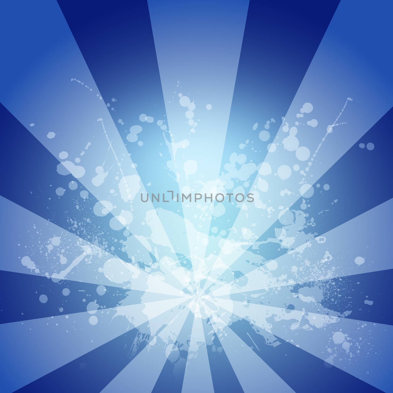 Abstract blue background is white blotches and stripes at center by cherezoff