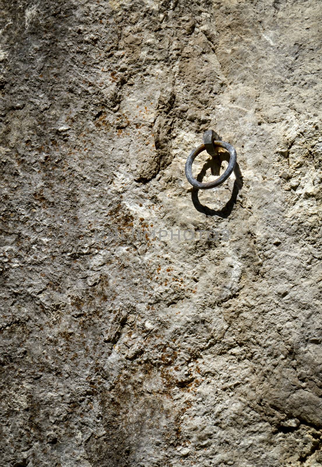 climbing iron ring on a rock wall by Ahojdoma