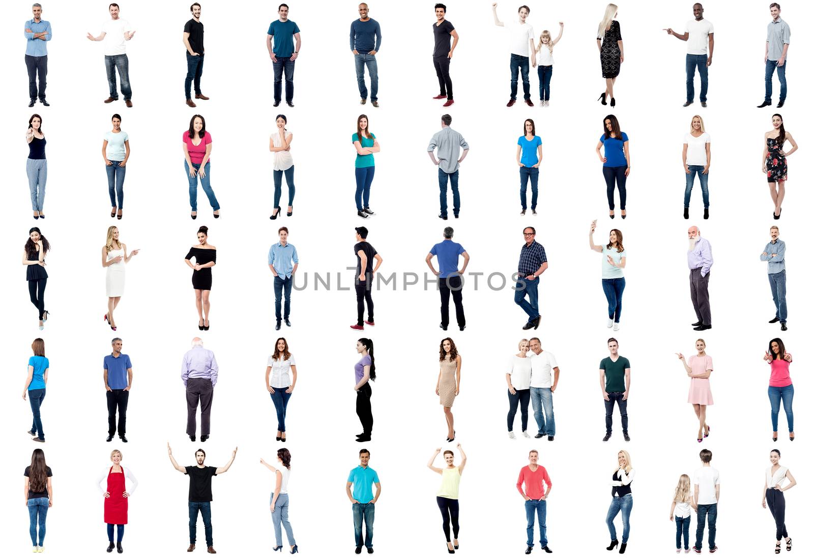 Collection of full length diversified people by stockyimages