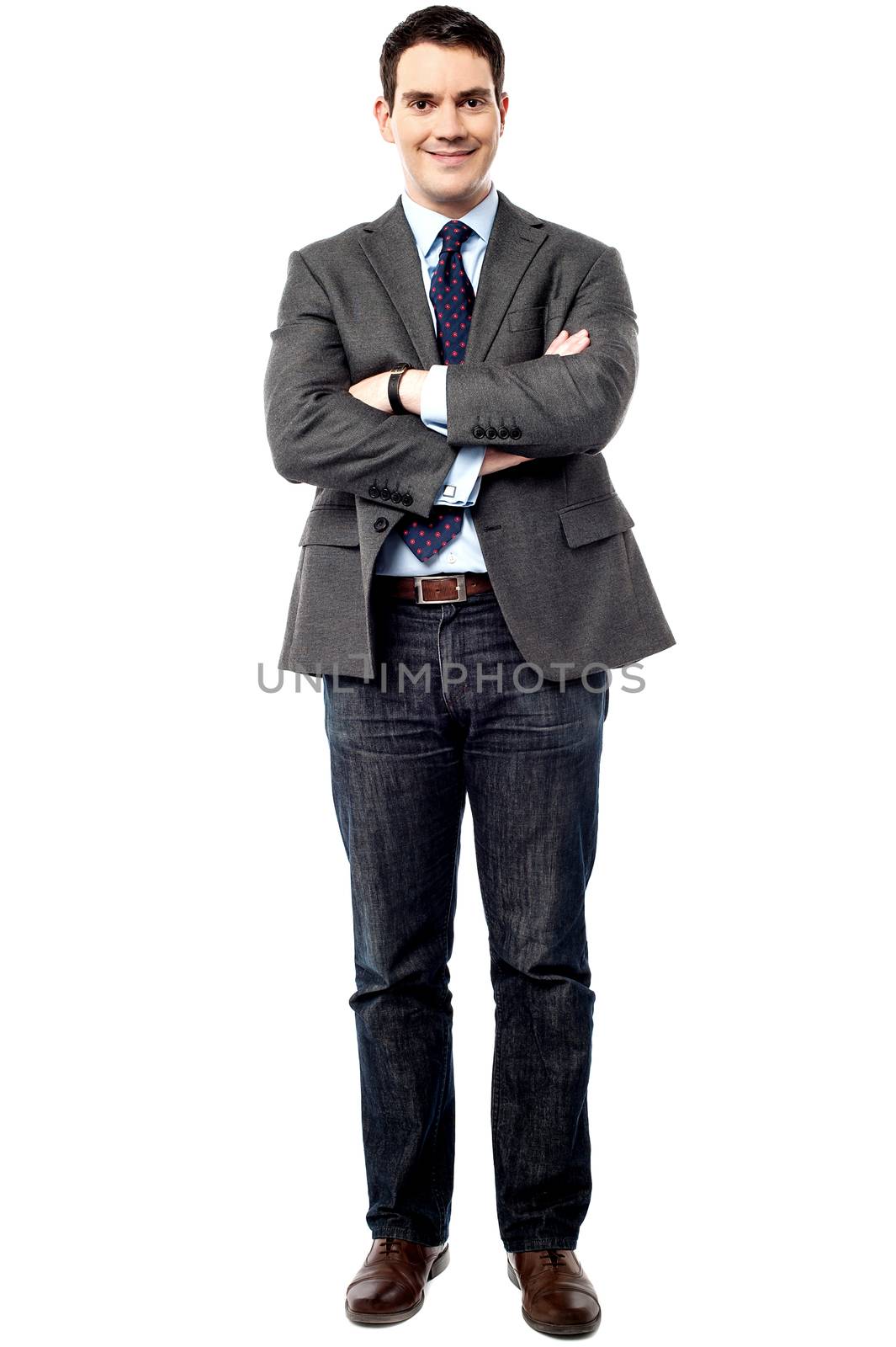 Full length shot of smiling businessman