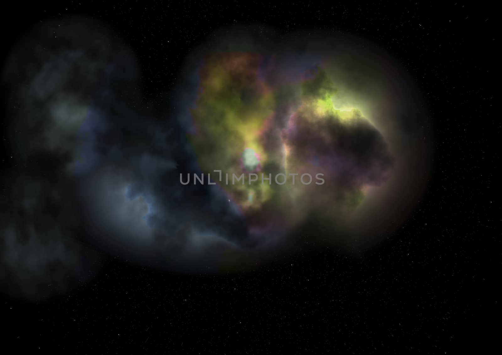 Far being shone nebula and star field against space. "Elements of this image furnished by NASA".