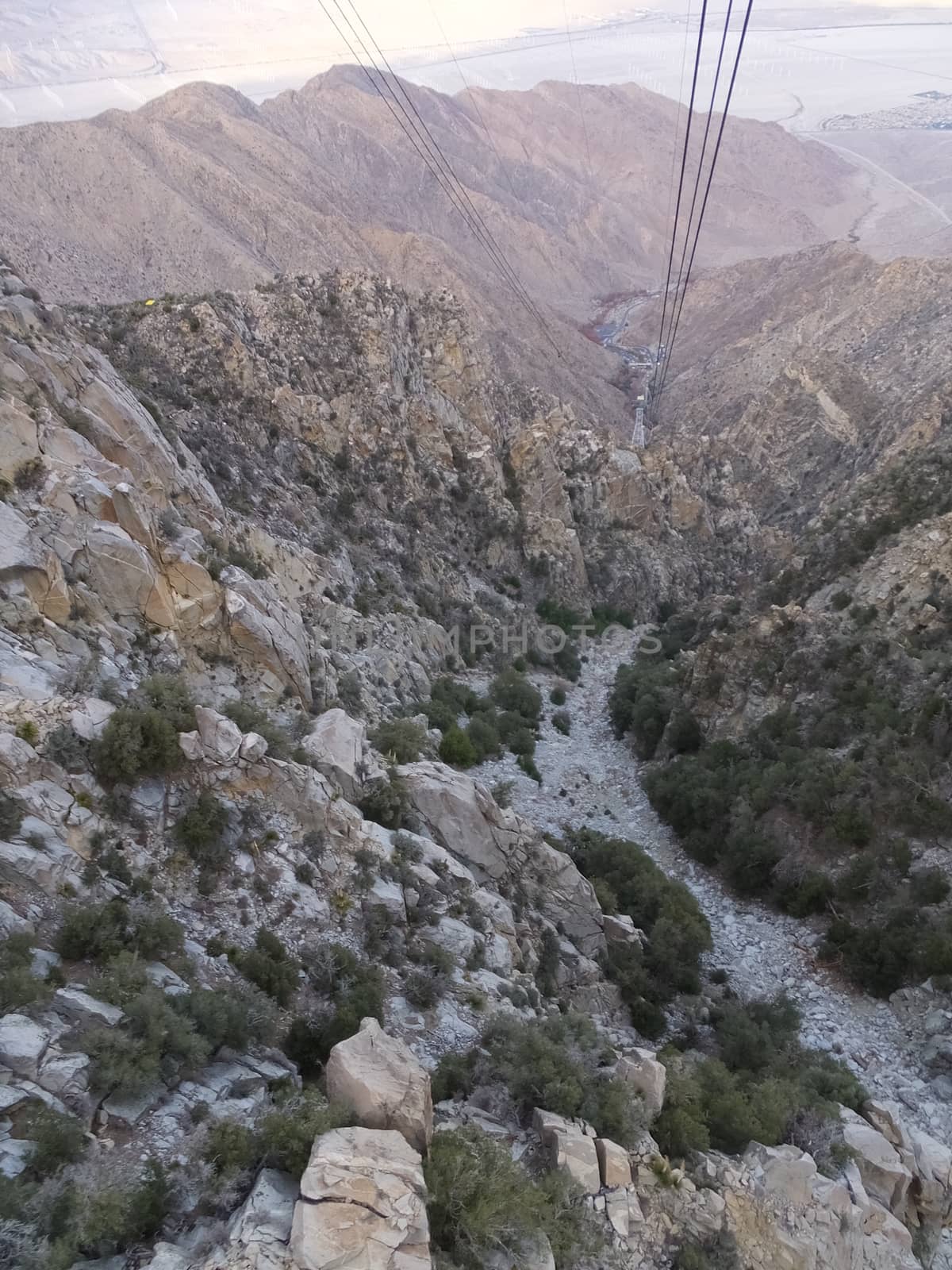 View of Palm Springs from Aerial Tramway in California