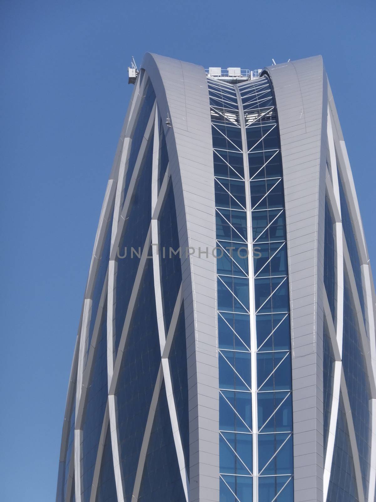 Aldar Headquarters Building in Abu Dhabi, UAE. It is the first circular building of its kind in the Middle East.