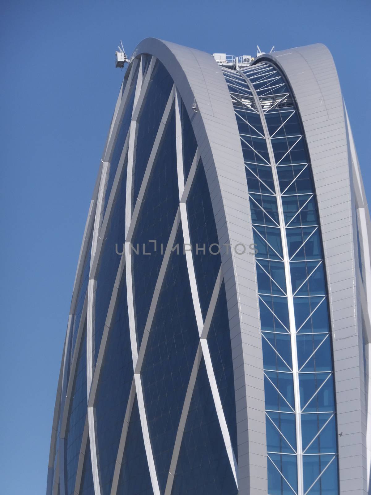 Aldar Headquarters Building in Abu Dhabi, UAE. It is the first circular building of its kind in the Middle East.